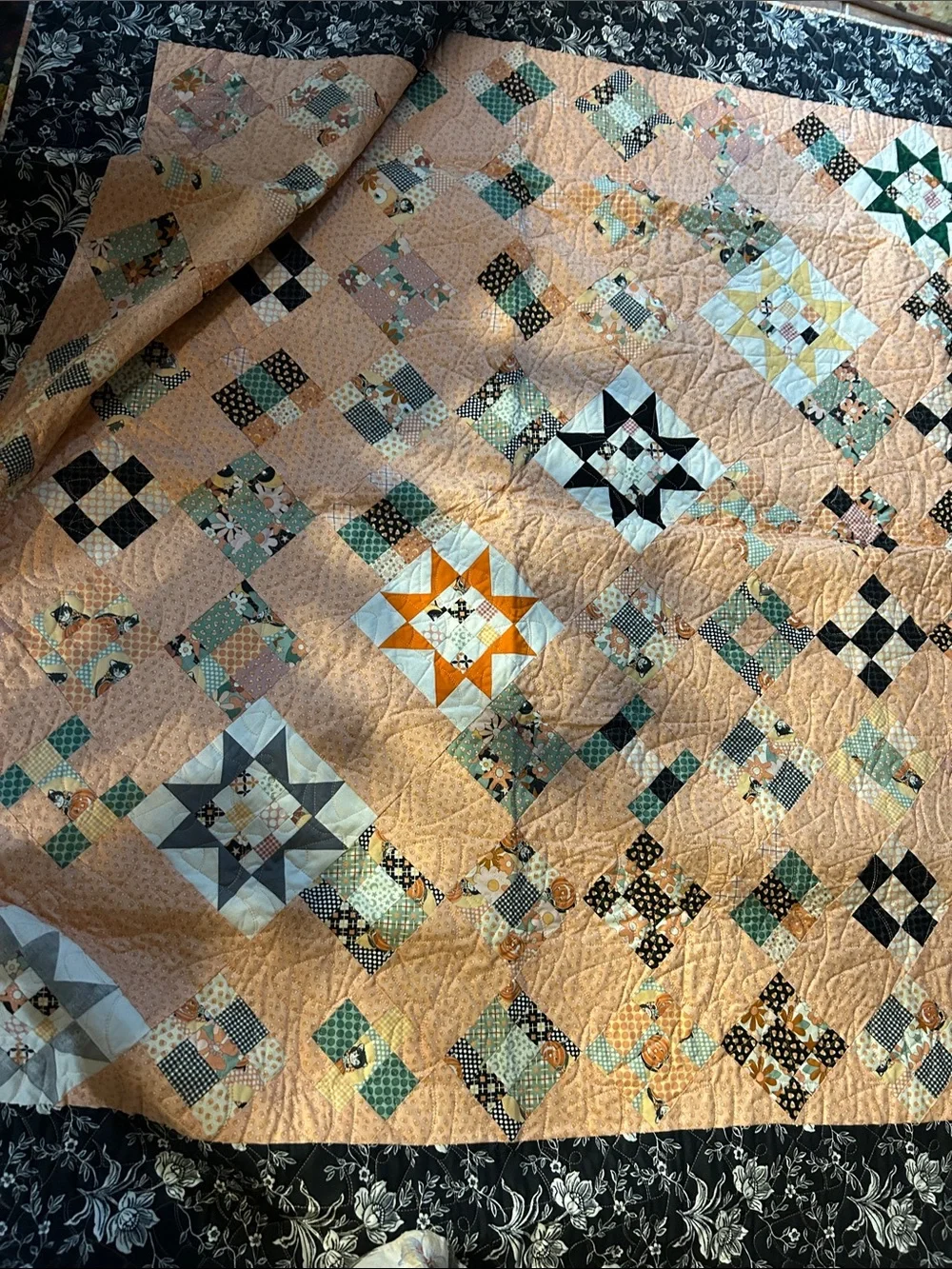 ONE OF A KIND -HANDCRAFTED Quilt CandyCorn Motif